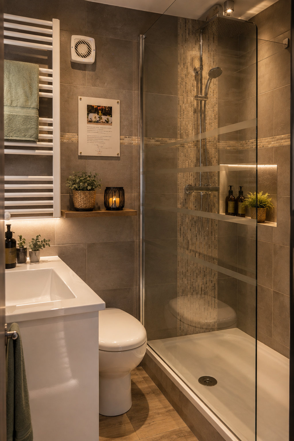 Salle de bain moderne et soignée